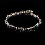 Pulsera de Plata con Circones de Colores Intercalados