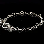 Pulsera de Plata Marinero con Corazones y Corazón