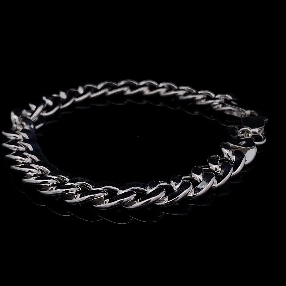 Pulsera de Plata Groumet con Cierre Mosquetón