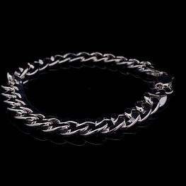 Pulsera de Plata Groumet con Cierre Mosquetón