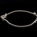 Pulsera de Plata Rolo con Corazón Central Troquelado