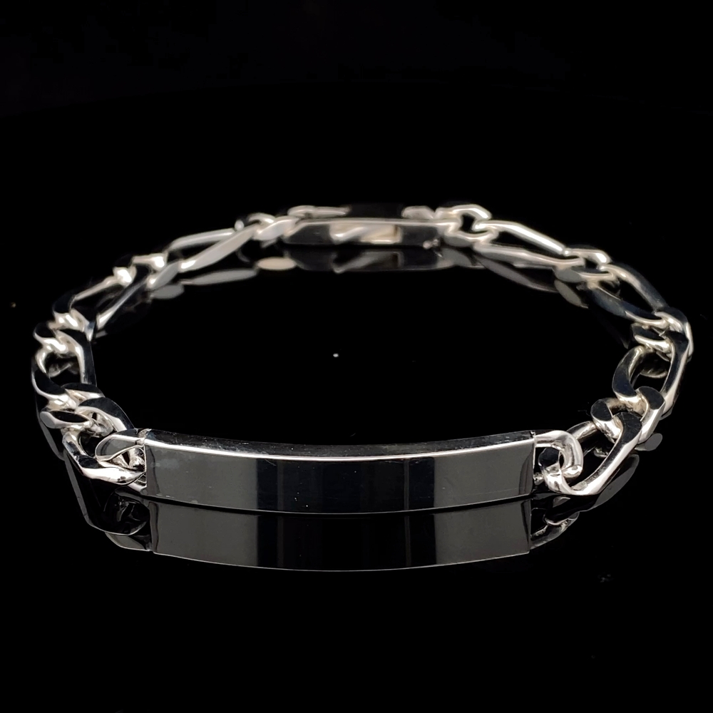 Pulsera de Plata Placa Rectangular 3x1