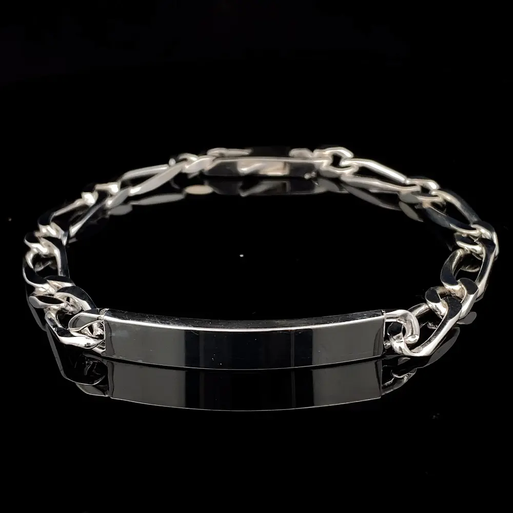 Pulsera de Plata Placa Rectangular 3x1