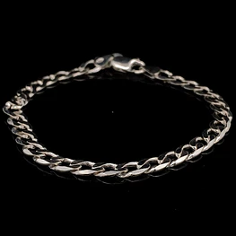 Pulsera de Plata Groumet con Cierre Mosquetón