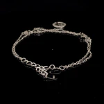 Pulsera de Plata Limada Doble con Corazones Intercalados y Árbol de la Vida