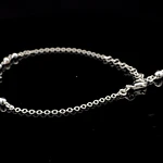Pulsera de Plata Limada con Corazón Central y Esferas Continuas
