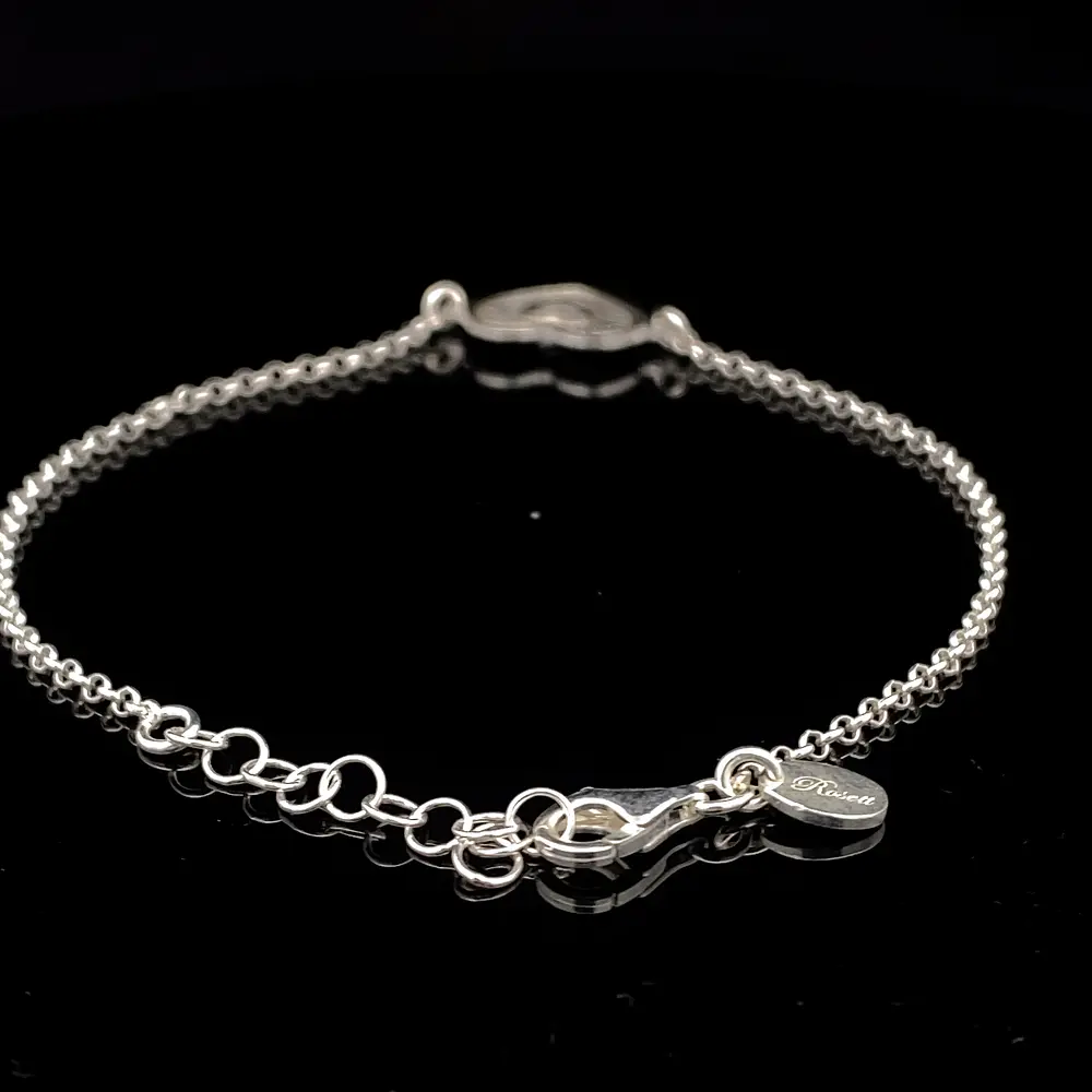 Pulsera de Plata Rolo con Corazón Central Troquelado