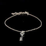 Pulsera de Plata Limada con Llave LOVE