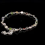 Pulsera de Plata con Circones de Colores Intercalados