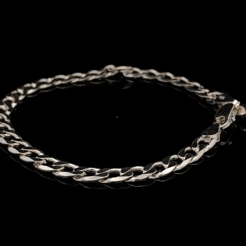 Pulsera de Plata Groumet con Cierre Mosquetón