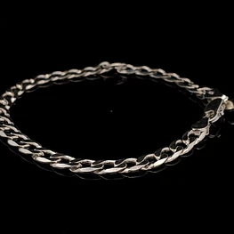 Pulsera de Plata Groumet con Cierre Mosquetón