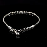 Pulsera de Plata Limada con Corazón Central y Esferas Continuas