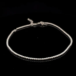 Tobillera de Plata Pellet Delgada