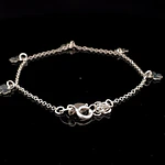 Pulsera de Plata Rolo con Tréboles Intercalados