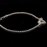 Pulsera de Plata Rolo con Corazón Central Troquelado