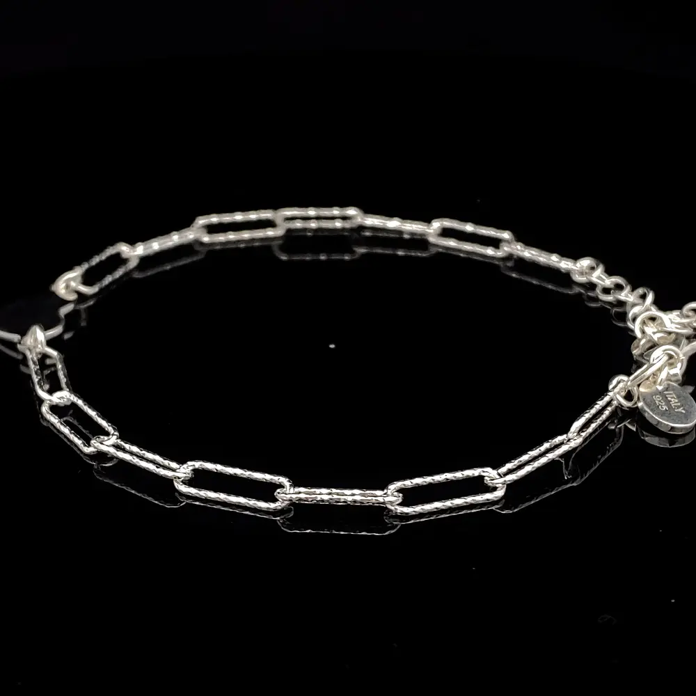 Pulsera de Plata Limada con Corazón Central