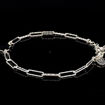 Pulsera de Plata Limada con Corazón Central