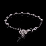 Pulsera de Plata Denario con Esferas Talladas