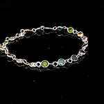Pulsera de Plata con Circones de Colores Intercalados
