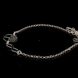 Pulsera de Plata Rolo con Infinito y Árbol de la Vida