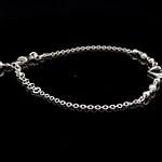 Pulsera de Plata Limada con Corazón Central y Esferas Continuas