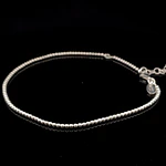 Tobillera de Plata Pellet Delgada