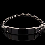 Pulsera de Plata Groumet con Placa Rectangular