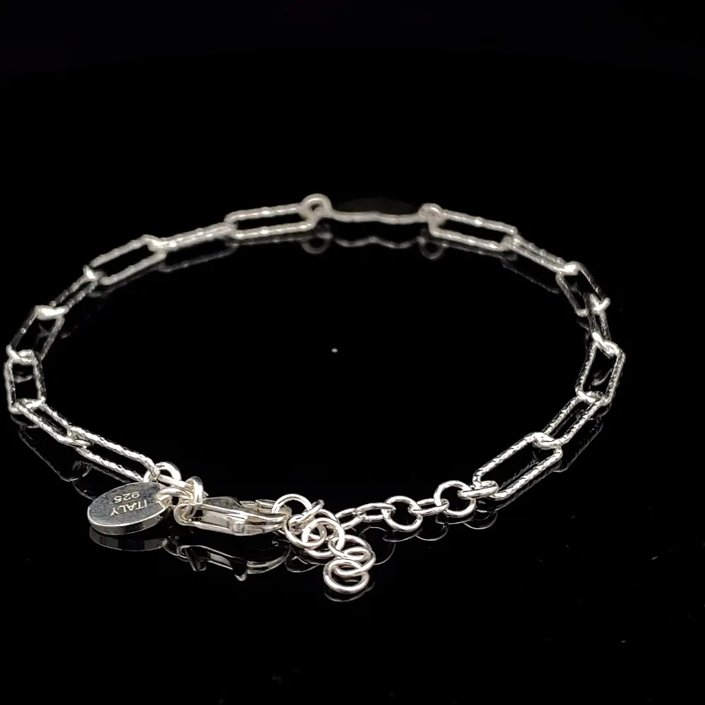 Pulsera de Plata Limada con Corazón Central