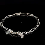 Pulsera de Plata Limada con Corazón Central