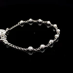 Pulsera de Plata Denario con Esferas Talladas