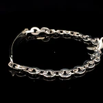Pulsera de Plata Rolo Grande Plano con Placa Centra