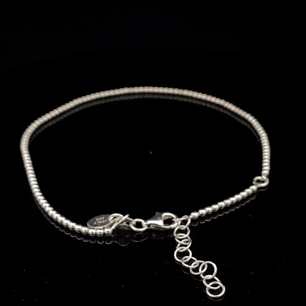 Tobillera de Plata Pellet Delgada