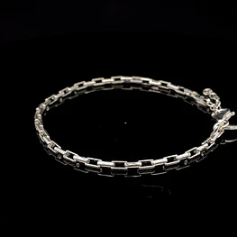 Pulsera de Plata Limada con Diseño Trenzado en Eslabones