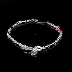 Pulsera de Plata Rolo 3x1 con Placa de Corazón Grabado