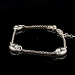 Pulsera de Plata Rolo con Tres Detalles Marinero