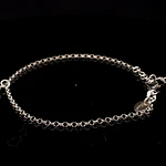Pulsera de Plata Rolo Rodinada con Herradura Colgante y Circones