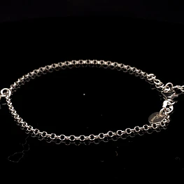 Pulsera de Plata Rolo Rodinada con Herradura Colgante y Circones