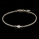 Pulsera de Plata Tourbillon Delgado con Circón Incoloro