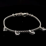 Pulsera de Plata Rolo Continua con LOVE Colgante
