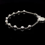 Pulsera de Plata Denario con Esferas Talladas