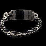 Pulsera de Plata Groumet con Placa Rectangular