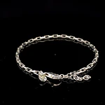 Pulsera de Plata Limada con Diseño Trenzado en Eslabones