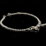 Pulsera de Plata Rolo Doble con Corazón Liso Central