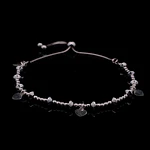 Pulsera de Plata Cola de Ratón Pellet con Rombos Lisos y Corazones