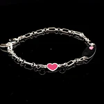 Pulsera de Plata Rolo 3x1 con Placa de Corazón Grabado