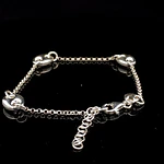 Pulsera de Plata Rolo con Tres Detalles Marinero