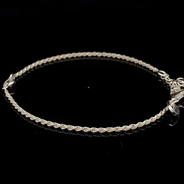 Pulsera de Plata Tourbillon Delgado con Circón Incoloro
