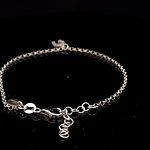 Pulsera de Plata Rolo Rodinada con Herradura Colgante y Circones