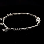 Pulsera de Plata Rolo Continua con LOVE Colgante