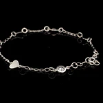 Pulsera de Plata Bilbao con Corazones y Circones Bisel Intercalados